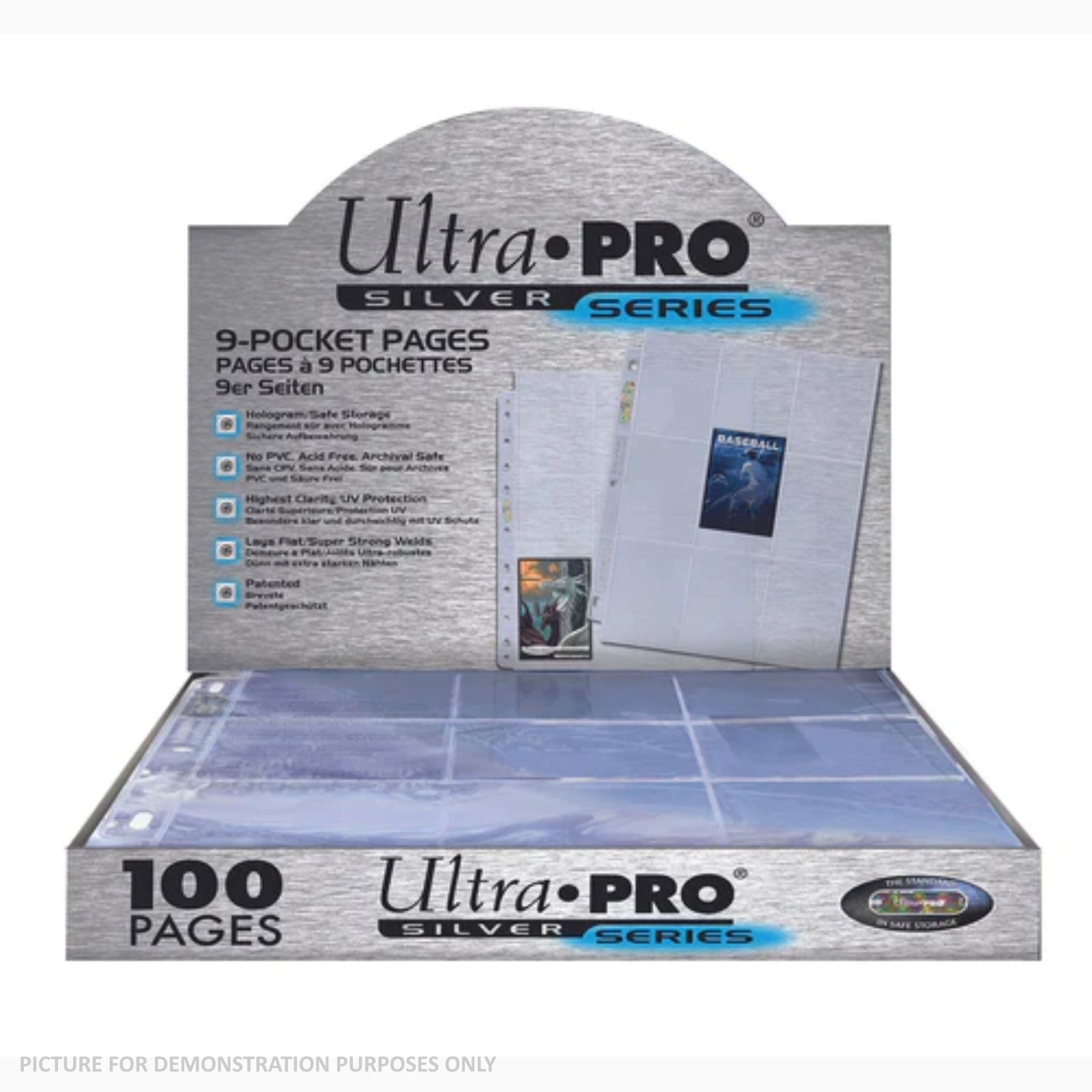 Ultra Pro SILVER SERIES 9 Pocket Trading Card Pages - Tray of 100 or Case of 1000